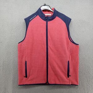 Peter Millar‎ Jacket Mens XL Coral Red Pink Fade Crown Sport Zip Up Fleece Vest